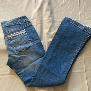 Bisou Bisou Classic Blue Jeans rhinestone embellished Y2K